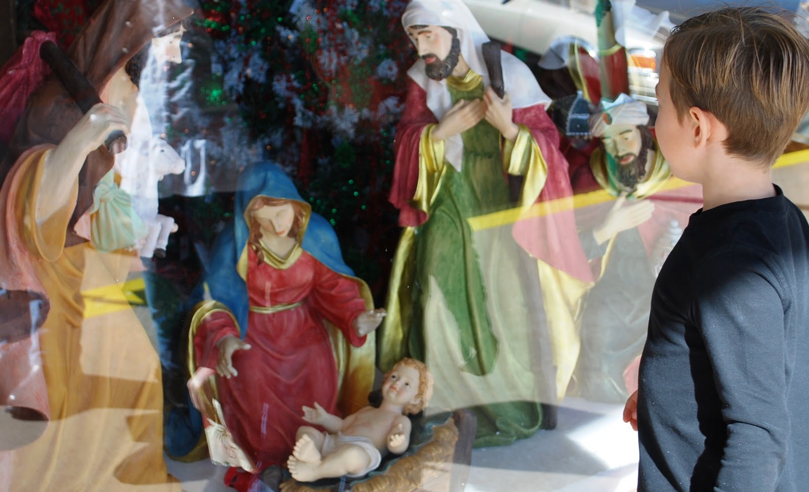 Nativity Display in Window