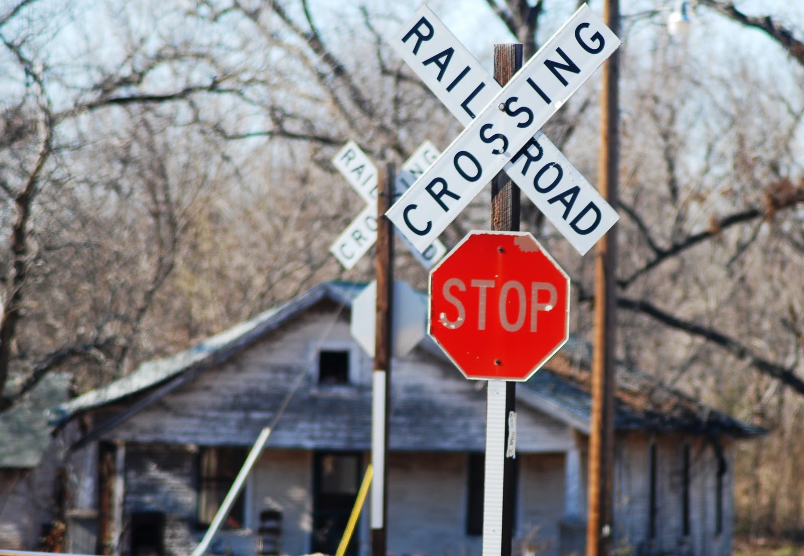 Route 66 Railroad Crossing in Luther, Oklahoma