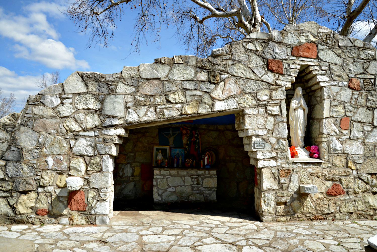 grotto with religious icons