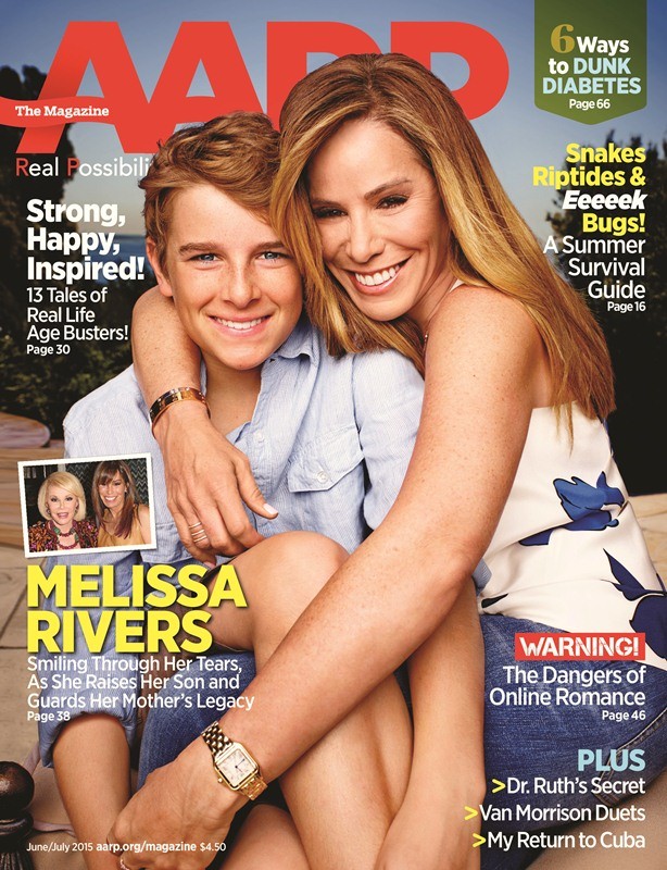 Melissa Rivers (born 1968) and her son. AARP Magazine