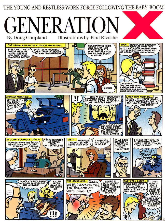 Rare Gen X Comic strip by Coupland