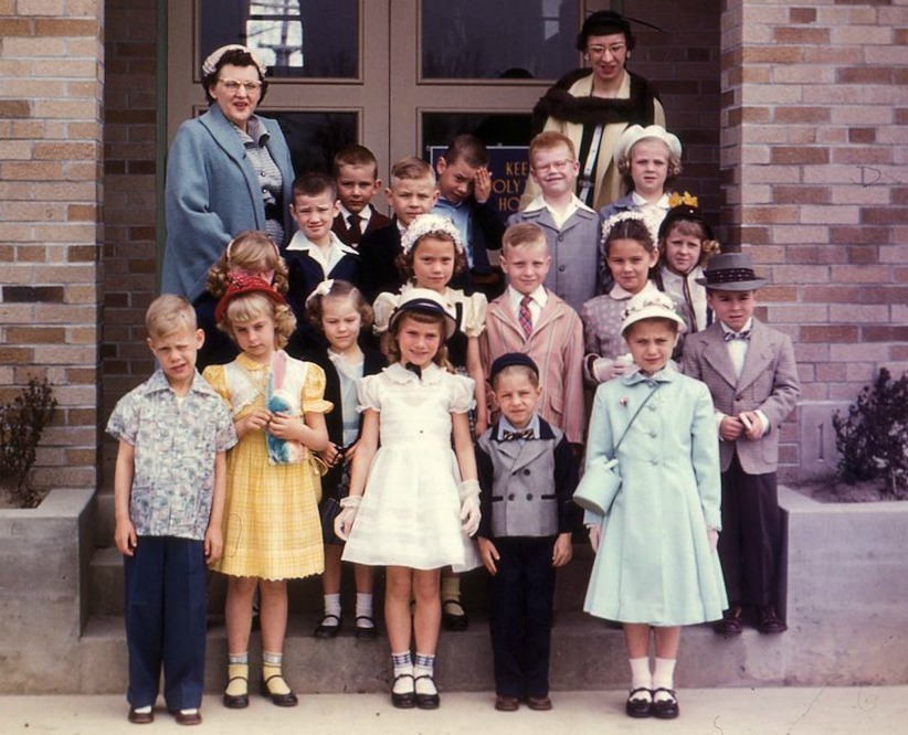 Children Dressed For Church in the 1950s