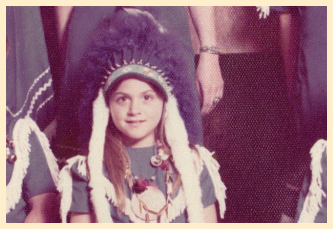 girl in indian headdress cultural appropriation 1970s