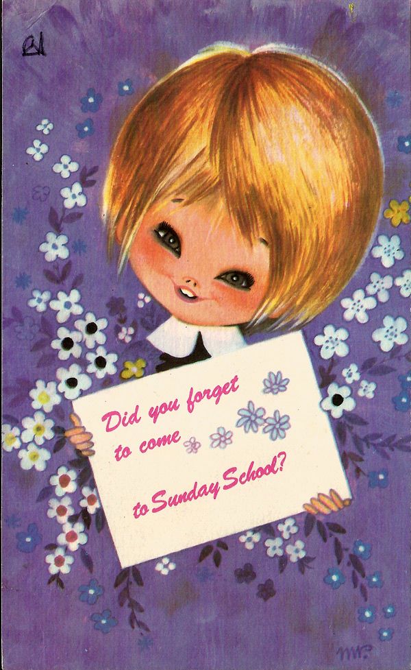 Vintage Sunday School Card from the 1970s