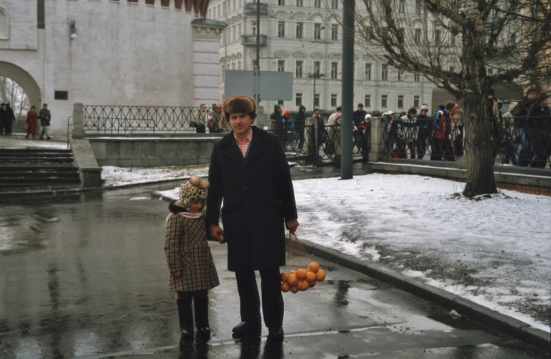 Russia, 1980s. Oranges were a rare treat.