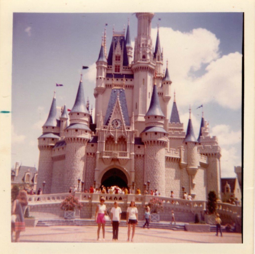 Vintage Disneyland and Cinderella's iconic castle, 1970s
