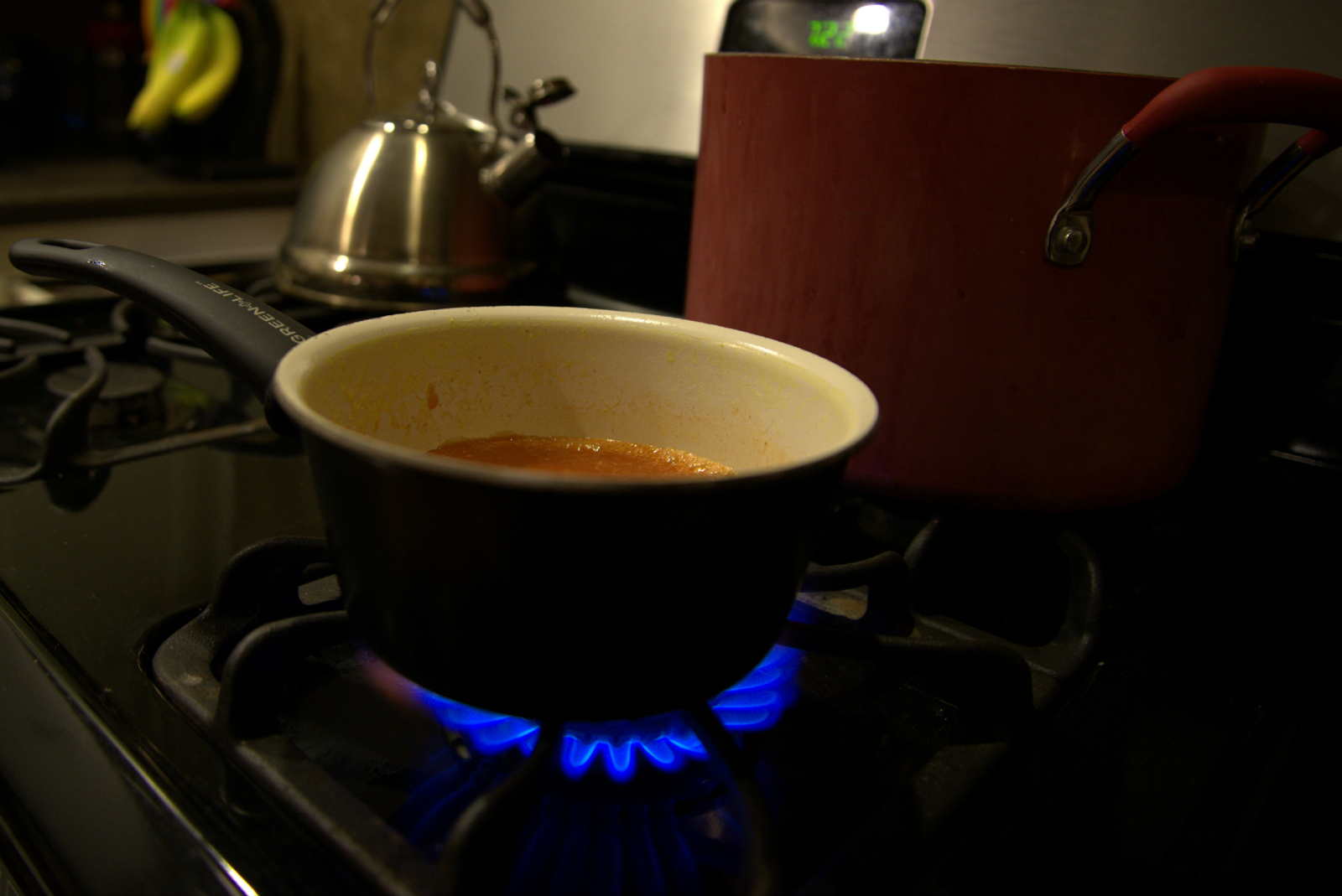 Cooking Soup Natural Gas Blue Flame