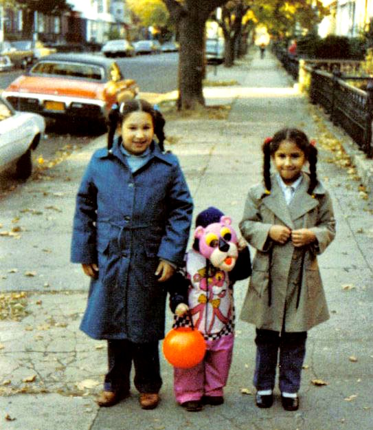 East New York | Children trick-or-treat in the late 1970s including the Pink Panther, a Ben Cooper costume.