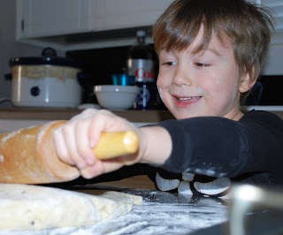 Boy with rolling pin